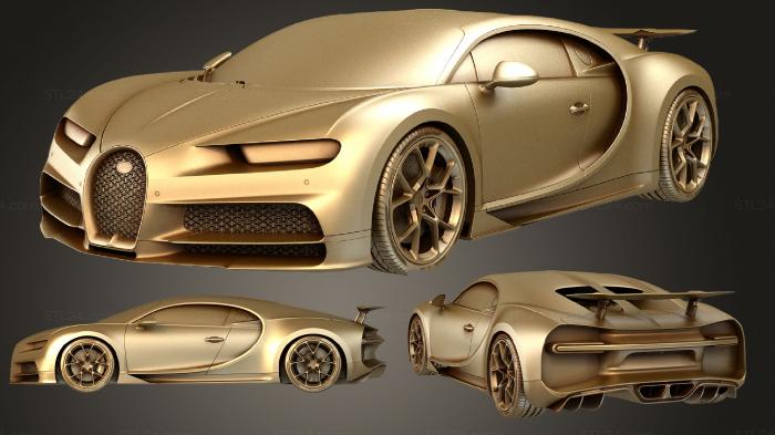 Автомобили и транспорт (Бугатти Хирон 2016, CARS_0888) 3D модель для ЧПУ станка